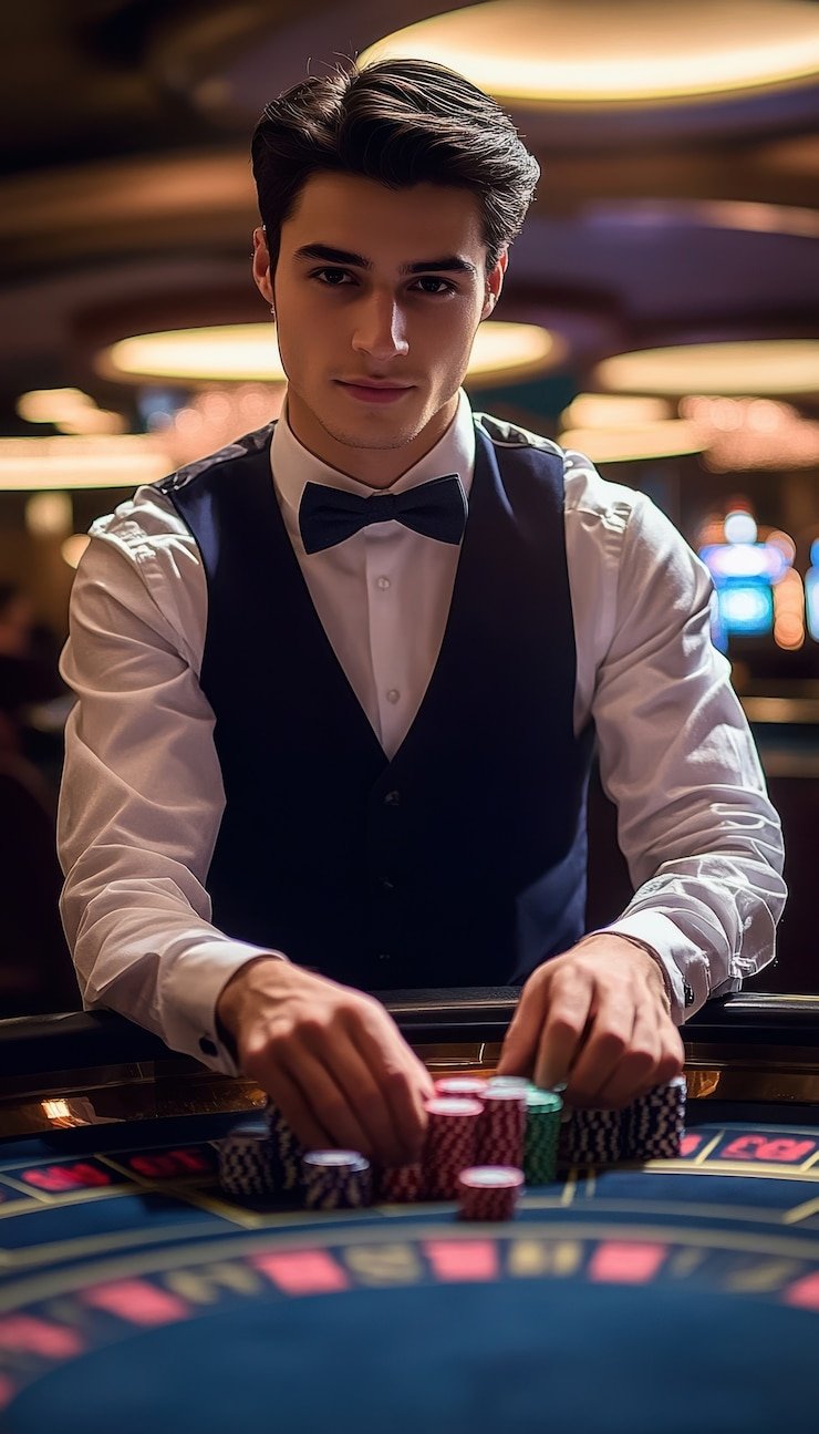 Ilustrasi aktivitas taruhan olahraga dan casino secara online dengan perangkat modern